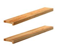 vidaXL Appuis de fenêtre 2 pcs Marron Clair Bois de chêne Massif, Rebord de fenêtre, Appui de fenêtre en chêne, Appui de fenêtre en Bois