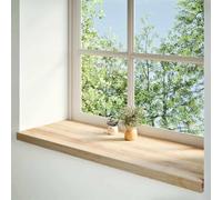 Appuis de fenêtre en bois chêne massif non traité 100x40x2 cm 2 pcs pour encadrement menuiserie rénovation isolation pose finition