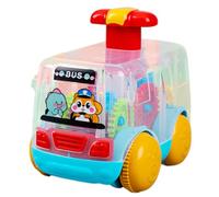 Appuyez et allez voiture - jouet d'engrenage transparent et mignon | Voiture interactive multifonction pour le développement précoce | Appuyez et allez jouet portable pour , activité amusante
