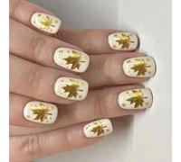 Appuyez Instantanément Sur Les Ongles Paquet De 24 Paillettes Inspirées De L'automne Design Feuille Détaillant Les Ongles Artificiels Confortables Appuyez Sur L'ongle