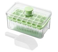 Appuyez pour libérer le bac à glaçons avec couvercle et poubelle, boîte de rangement à glaçons scellée avec pelle, empilable et réutilisable, en plastique de qualité alimentaire pour congélateur (vert