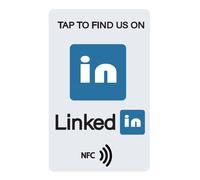 Appuyez pour nous trouver sur Instagram Facebook lié dans les cartes Universal NFC Tap Augmentez vos avis sur Google Review Card - Type Linkedin