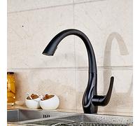 Appuyez sur Bar Farmhouse Commercial, Robinets de Type Cygne en Laiton Noir, Sortez du Robinet de Cuisine Blanc, Bouton pour Commuter Le Nettoyage, 360 Rotation Sink Mixer Tape Le Nouveau
