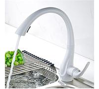 Appuyez sur Bar Farmhouse Commercial, Robinets de Type Cygne en Laiton Noir, Sortez du Robinet de Cuisine Blanc, Bouton pour Commuter Le Nettoyage, 360 Rotation Sink Mixer Tape Le Nouveau