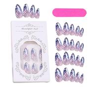 Appuyez sur des ongles d'amande, forme d'amande appuyez sur les ongles, 12 tailles Nails de chute d'eau de forme d'amande, 24x Rhombus Crystal Fingernail Décorations de manucure de couverture complète