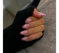 Appuyez Sur Des Ongles En Forme D'amande Faux Bâtons Complets Complets De Fausses Colles Acryliques Artificiels Colues Acryliques Sur Clou Pour Les Femmes Claires