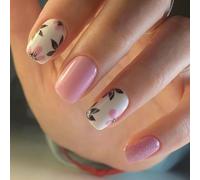 Appuyez Sur Des Ongles French Tip Square Tips Designs Fake Artificial Acrylique Couvoirs Complets En Acrylique Faux Design Faux Nail