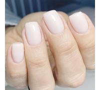 Appuyez Sur Des Ongles Nudes Faux Nails Square French Tips Full Covers False Avec Des Conceptions 24 PCS Stick On Fomen Appuyez Sur Nail