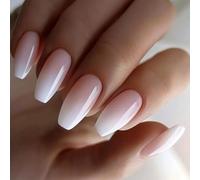 Appuyez Sur Des Ongles Omber Short Square Faux Nails French Tip Fragsy False Stick Glues Sur Les Ongles Artificiels Omber Press Nail