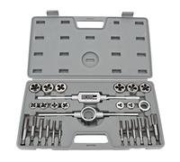 Appuyez sur Die Set Metric M5 sur M16 Kit d'outils de filetage à dents fins grossières avec accessoires complets en acier de palier professionnel 27pcs pour les réparations