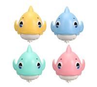 Appuyez sur et aller au poisson, pousser et aller au poisson jouet - 4x Push and Go Cartoon Fish Toys,Apprendre à ramper, marcher sur le développement de l'enfant parent-enfant pour les garçons, les