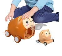 Appuyez sur Jouets De Voiture - Friction Pour Animaux De Dessin Animé Véhicule | Voiture Colorée Presse & Go, Jouet Poussée Pour , Cadeau Éducatif Pour Les Garçons De 1-2 Ans, Jouets Pour