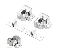 Appuyez Sur La Boucle De Porte Garde-robe Maison, Touchez Perle, Double Roue Magnétique, Serrure Fixe À Ressort, Pied Bas, Accessoires Quincaillerie D'armoire(Silver 2 pairs)