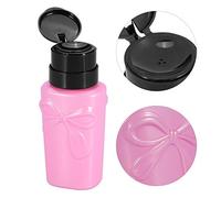 Appuyez sur la bouteille, pour le distributeur recyclable de 230 ml de la pompe liquide pour le solvant de vernis à ongles, bouteille en plastique vide(Rose)