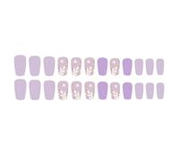 Appuyez Sur Le Carré Sur Les Ongles Fleur De Faux Ongles Colues Acrylique Artificiel 12 Taille 24pcs Bâton Pour De Presse Presse Pointe