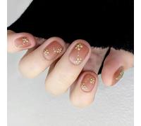 Appuyez Sur Les Clous Les Clous À Carré Faux Faux Brillets Et Conceptions Florales Decoration Pour La Romance Look 24pcs Appuyez Nail