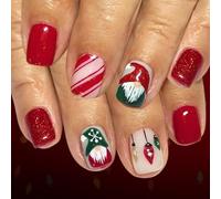 Appuyez sur les ongles 24 pièces/boîte paillettes dorées conception de vacances Application rapide port rapide faux ongles applications faciles presse de noël sur les ongles