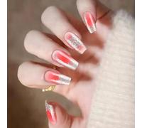 Appuyez Sur Les Ongles Ballerinas Cercueil Faux Conceptions Stick Couvertures Complètes Fausses Colues Acryliques Femmes Colle Acrylique Sur Ongle Pour Les Femmes Claires