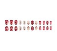 Appuyez sur les ongles Court Place Faux Arbre de Noël Manucure Décoration Art Explications pour femmes Art des ongles de vacances