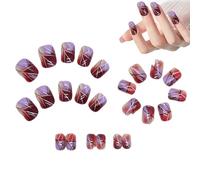 Appuyez sur les ongles courts, ongles courts Appuyez sur | Faux ongles carrés courts,Kit d'ongles en gel souple réutilisable pour le style salon à la maison, comprend une lime à ongles, des autocollan