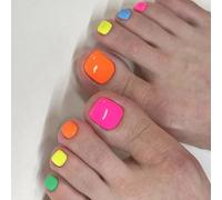 Appuyez Sur Les Ongles De L'ongle Short Carré De Faux Orteils Ongles Pointes Françaises