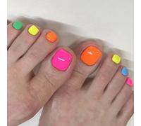 Appuyez Sur Les Ongles D'orteil Carrés Brillants Pointes Françaises Faux ' Avec Design Faux Artificiels En Acrylique Colle Sur Les ' Pour Femmes Pointe