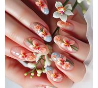 Appuyez Sur Les Ongles En Forme D'amande Faux Bâton Brillant Couvertures Complètes Naturelles Fausses Colles Acryliques Ongles Cercueil Amande Pointe Française L'ongle