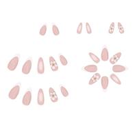 Appuyez sur les ongles Faux ongles en forme d'amande Bâton brillant sur Housses pleines naturelles Faux Clinique acrylique