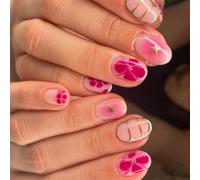 Appuyez sur les ongles Faux ongles en forme d'amande Bâton brillant sur Housses pleines naturelles Faux Clinique acrylique