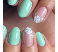 Appuyez sur les ongles Forme d'amande Faux Bâton Brillant sur Couverture Complète Naturelle Faux Clinique Acrylique