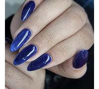 Appuyez sur les ongles Yeux de chat Concevoir de fausses paillettes Couverture complète Colles sur ongles acryliques brillants