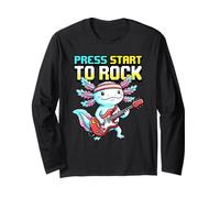 Appuyez sur Start to Rock Geek Pixel Nerd Jeu vidéo Humour Art Manche Longue