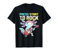 Appuyez sur Start to Rock Geek Pixel Nerd Jeu vidéo Humour Art T-Shirt