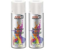 APR3 - S400PAST4 Vernis peinture Acrylique Multi-Usage, Couleur Blanc Mat RAL 9010, Aérosol En Fer-Blanc Recyclable de 400 ml (Lot de 2)