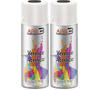 APR3 Vernis peinture Acrylique Multi-Usage, Couleur Noir Mat RAL 9005, Aérosol En Fer-Blanc Recyclable de 400 ml (Lot de 2)