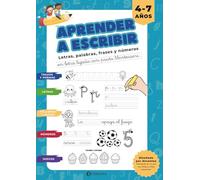 Aprender a Escribir letras, palabras, frases y números en letra ligada con Pauta Montessori Para Niños y Niñas de 4 a 7 años: Quaderno de Caligrafia y escritura diseñado por docentes