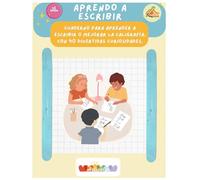 Aprendo a escribir: Cuaderno infantil para ayudar a la escritura (aprendizaje inicial y mejorar la caligrafía) con curiosidades divertidas, fichas temáticas, letras y números