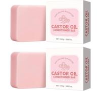 Après-shampoing solide à l'huile de ricin, shampoing solide, soin anti-frisottis nourrissant et apaisant, nettoie et réduit les frisottis, pour tous types de cheveux