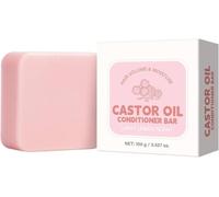 Après-shampoing solide à l'huile de ricin, shampoing solide, soin anti-frisottis nourrissant et apaisant, nettoie et réduit les frisottis, pour tous types de cheveux