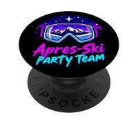 Apres Ski Party Vibes - Vie Nocturne Snowy Mountain PopSockets PopGrip Adhésif