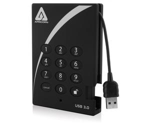 Apricorn A25-3PL256-1000 disque dur externe 1 To 5400 tr/min USB Type-A 3.2 Gen 1 (3.1 Gen 1) Noir