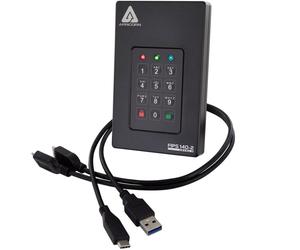 Apricorn Aegis Fortress L3 2 To USB Type-A vers USB Type-C 3.2 Gen 1 (3.1 Gen 1) Noir
