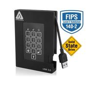 Apricorn Aegis Padlock Fortress 1 To USB 3.2 Gen 1 SSD Externe Noir - Lecture/Écriture 180 Mo/s - AES 256-bit - FIPS 140-2 - Compatible Windows/macOS/Linux