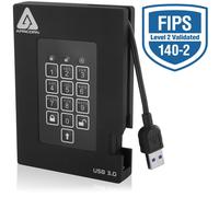 Apricorn Aegis Padlock Fortress disque dur externe 2 To 5400 tr/min USB Type-A 3.2 Gen 1 (3.1 Gen 1) Noir