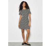 Apricot Apricot Black Fit & Flare Printed Ponti Dress Black 10