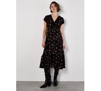 Apricot Apricot Black Floral Print Heart Ditsy Print Dress Black 8