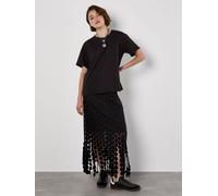 Apricot Apricot Black Guipure Circle Lace Maxi Skirt Black 16