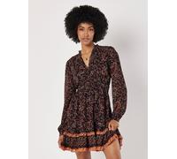 Apricot Apricot Black Paisley Border Ruffle Dress Black EU 42 (UK 14)