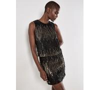 Apricot Apricot Black Sequin Stripe Fringe Shell Top