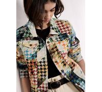 Apricot Apricot Blue Colourful Dogtooth Jacket